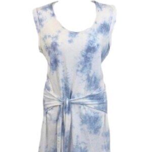 Sol Angeles Tie Dyed Blue White Dress Large